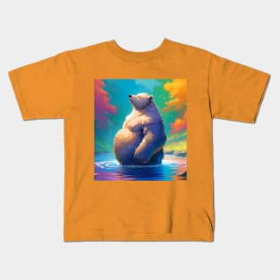 Bathing Bear Chubby Bara Furry Art Kids T-Shirt